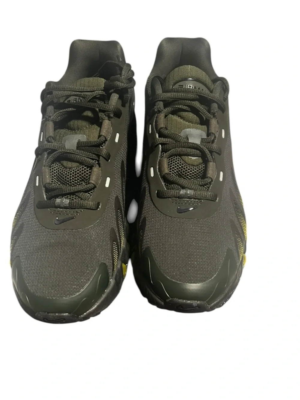 Nike Airmax Dn8 Black and Olive Green Athletic Shoe with Yellow Accents 8.5 Mens - Picture 4 of 6